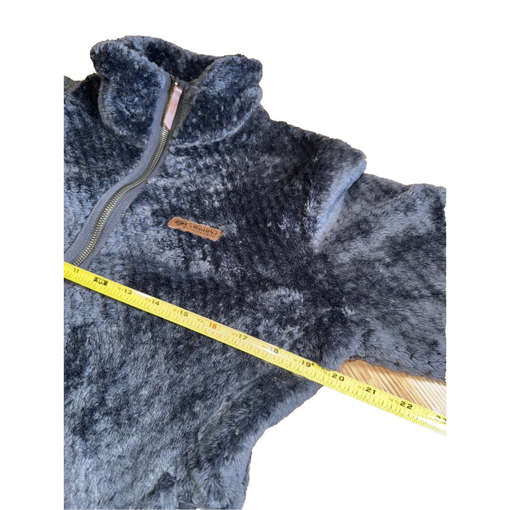 Columbia Fleece Womens Med Full Zip Dark Grey/blue Fluffy Soft